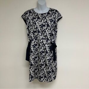 Vince Camuto Floral-Print Side-Tie Dress Sz 8